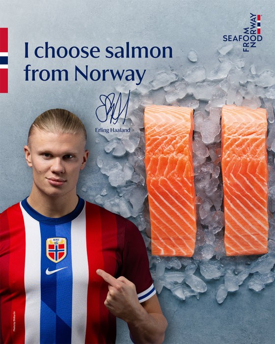 哈蘭德讚賞挪威鮭魚是優質的蛋白質來源。圖/挪威海產推廣協會提供