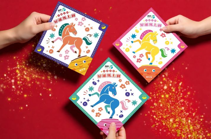 《圖說》府中15於春節期間推出「好運馬上到」,追蹤府中15官方社群平台即可體驗斗方DIY。〈文化局提供〉