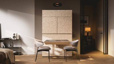 Miele 以「Miele Compact Living: Kitchen Unit powered by Hettich」（Miele 精緻生活：Hettich 驅動廚房單元）帶來一項設計研究，證明即使在最細小的空間，仍可實現功能出眾且靈活無比的廚房方案。 此概念將電器與靈活可調的家具系統融為一體，回應都市生活對效率的需求增長，同時絲毫不損性能及設計。 （照片：Miele）